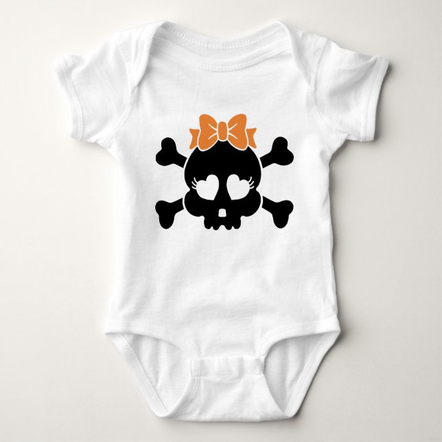 Body Para Bebé Chica Skull Halloween Spooky Chica (Anverso)