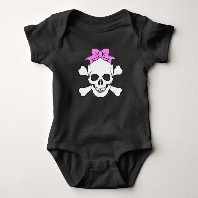 BODY PARA BEBÉ CHICA SKULL Y CROSSBONES (Anverso)