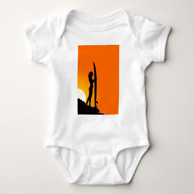 Body Para Bebé Chica surfista (Anverso)