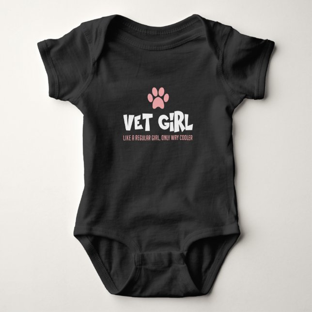 Body Para Bebé Chica veterana cuchi mujer amante de los animales (Anverso)