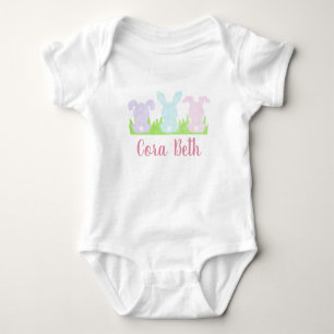 Body Para Bebé Chica Watercolor Easter Bunny