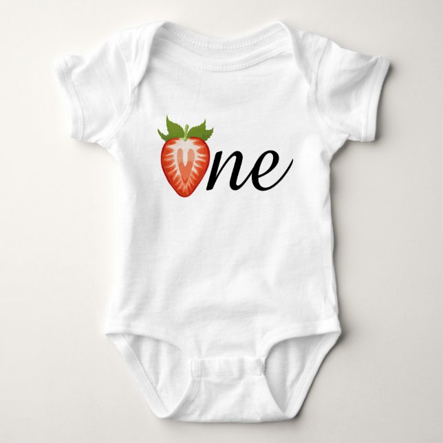Body Para Bebé Chicas de Berry One Strawberry cumpleaños Sweet On (Anverso)