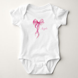 Body Para Bebé Chicas de Bow Rosado