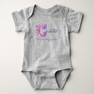 Body Para Bebé Chicas de Charlotte nombran personalizado decorati