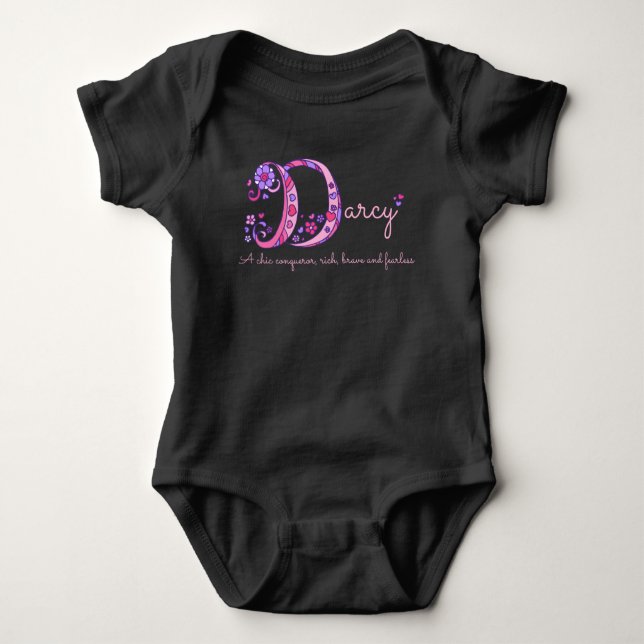 Body Para Bebé Chicas de Darcy nombran personalizado decorativo s (Anverso)