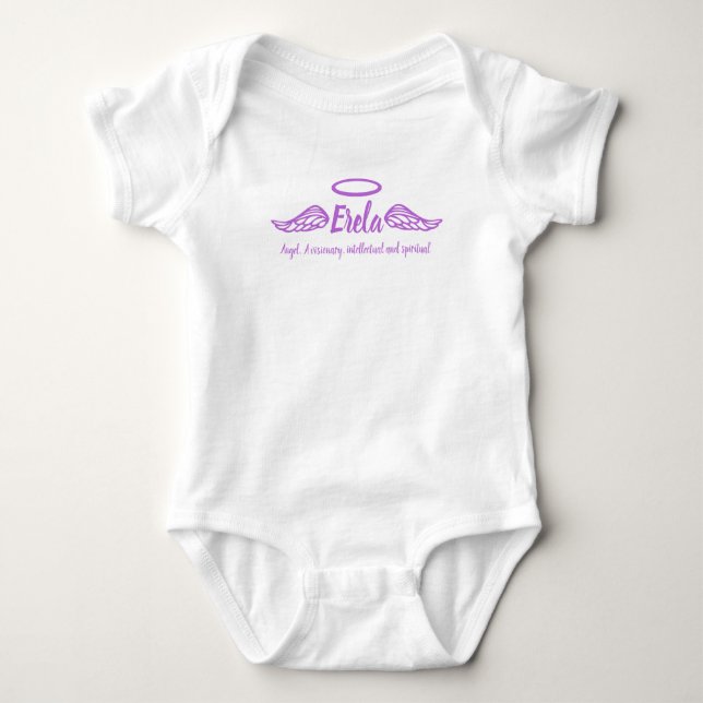 Body Para Bebé Chicas de Erela nombran y significan alitas de áng (Anverso)