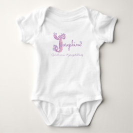 Body Para Bebé Chicas de la Josefina nombran personalizado púrpur