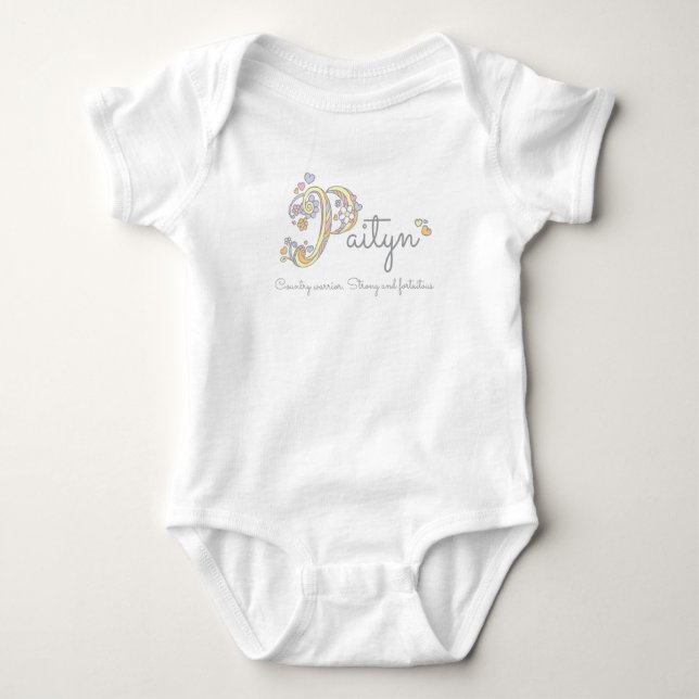 Body Para Bebé Chicas de Paityn P nombre que significa tee person (Anverso)