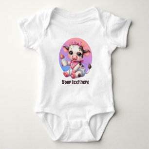 Body Para Bebé Chicas de vaca de granja de personalizable animal