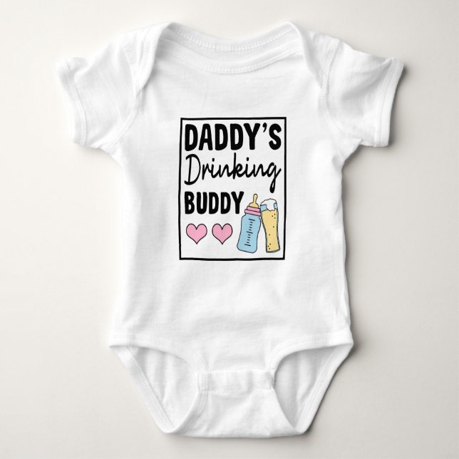 Body Para Bebé Chicas divertidos Papi bebiendo amigo (Anverso)