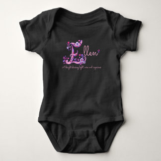 Body Para Bebé Chicas Ellen nombre y letra escrita E ropa de bebé