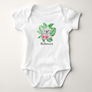 Body Para Bebé Chicas personalizados KoalaFlores tropicales