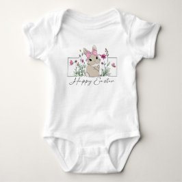 Body Para Bebé Chicas Pink Floral Easter Bunny