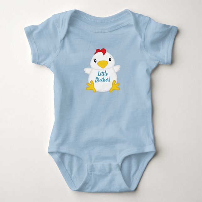Body Para Bebé Chicken Baby Shower Blue (Anverso)