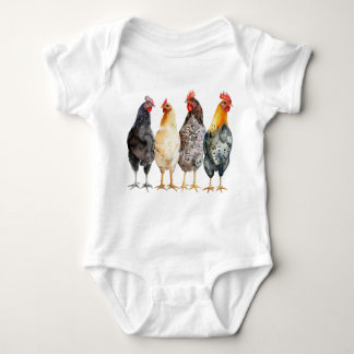 Body Para Bebé Chickens Baby Farmer Bodysuit