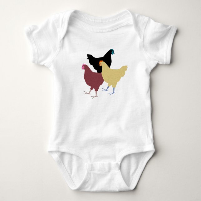 Body Para Bebé Chickens Country Baby Bodysuit (Anverso)