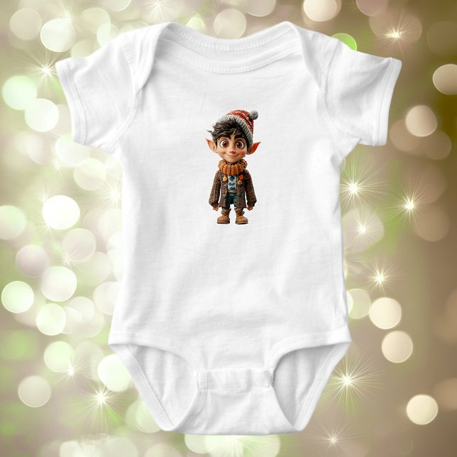 Body Para Bebé Chico alegre Navidades Elf Baby Bodysuit (Subido por el creador)