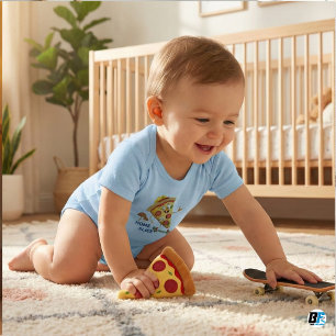 Body Para Bebé Chico patinador de porción de pizza genial "Home S
