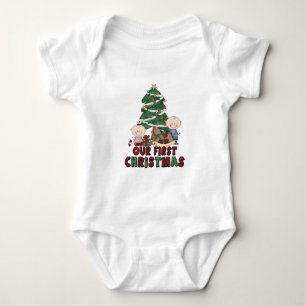 Body Para Bebé Chico y Chica gemelos en primera Navidad