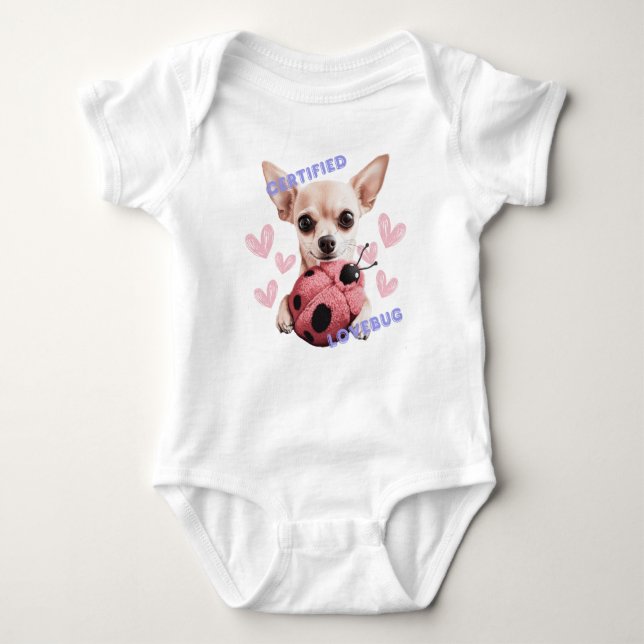 Body Para Bebé Chihuahua Lovebug certificado (Anverso)