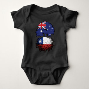 Body Para Bebé Chile Bandera de raíces de árboles australianos ch