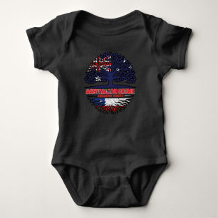 Body Para Bebé Chile Bandera de raíces de árboles australianos ch
