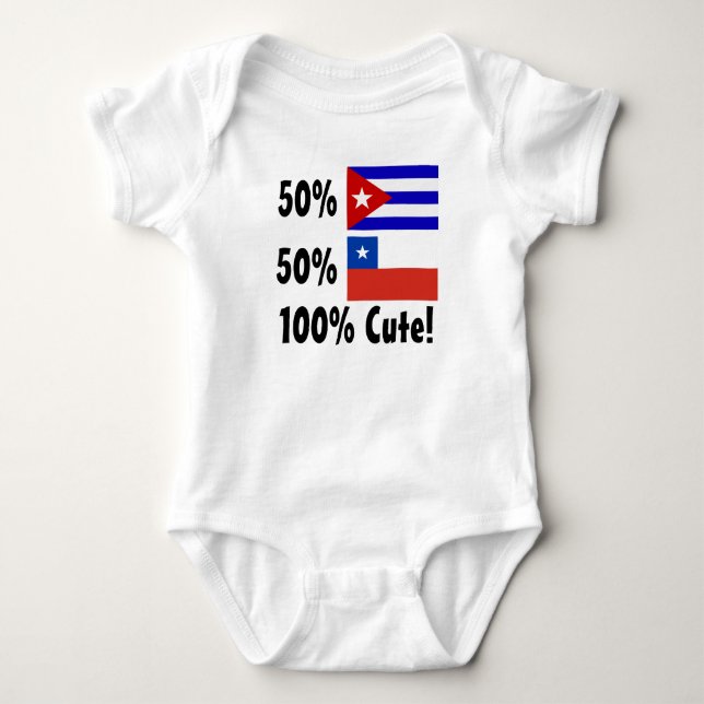 Body Para Bebé Chileno del cubano el 50% del 50% el 100% lindo (Anverso)