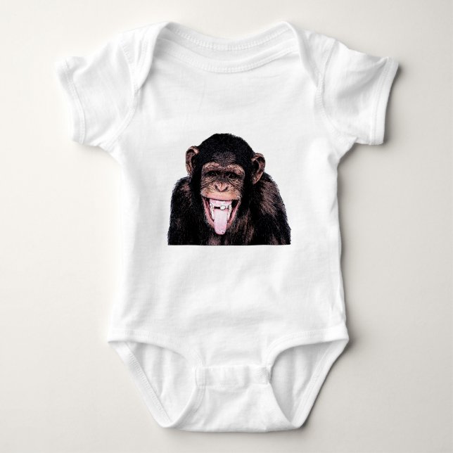 Body Para Bebé Chimpanzee Tongue (Anverso)