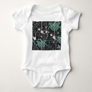 Body Para Bebé Chinoiserie Aves exóticas: Pared de plátanos de ép