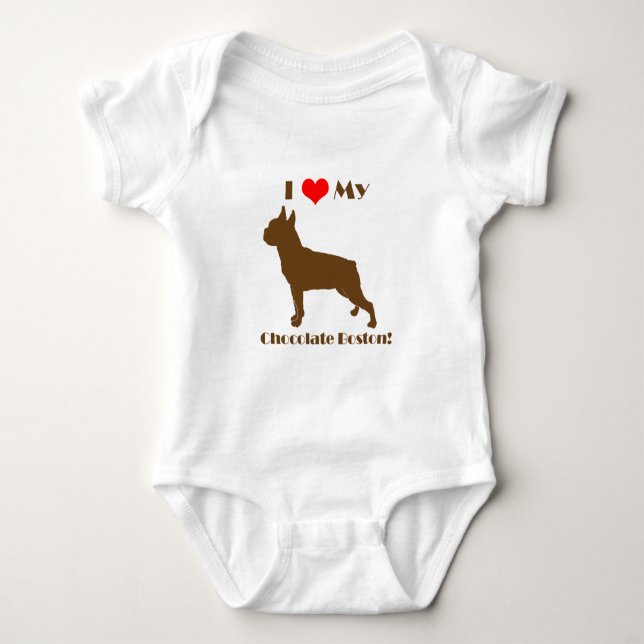 Body Para Bebé Chocolate Boston Terrier - enredadera infantil (Anverso)