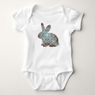 Body Para Bebé Chocolate de conejo de Mandala y Blues