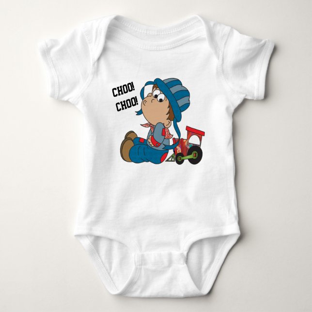 Body Para Bebé Choo, Choo, ingeniero de trenes (Anverso)
