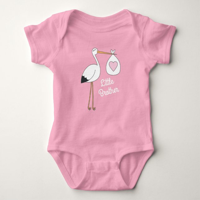 Body Para Bebé Chorreada de bebé de cigüeña Rosa Niña (Anverso)