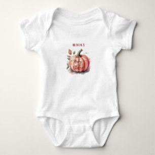 Body Para Bebé Chorreo de Bebé Niña Boho Acuarela Calabaza Rosa
