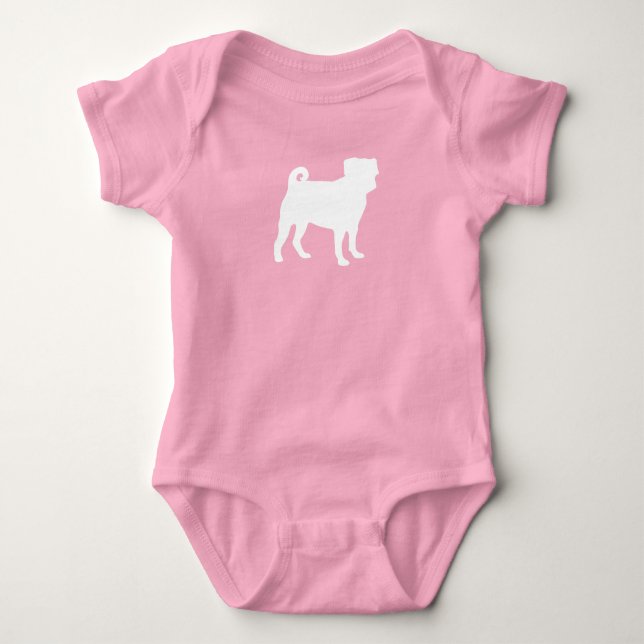 Body Para Bebé Chorrito De Perro Pug Baby Shower Perrita Rosa (Anverso)