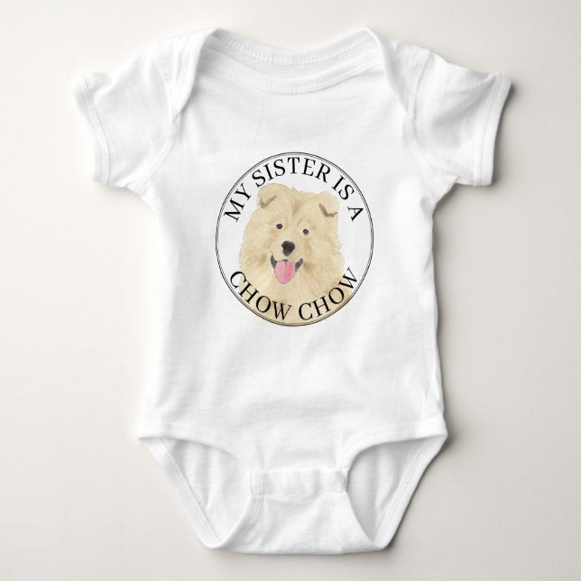 Body Para Bebé Chow Chow Dog Big Sister (Anverso)