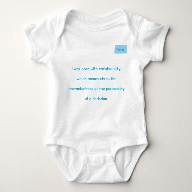 Body Para Bebé Christianality defined in blue on white onsie  (Anverso)
