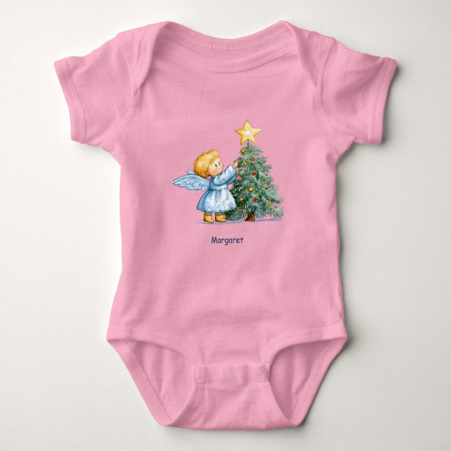 Body Para Bebé Christmas Angel Sweet and Heartfelt Personalize (Anverso)