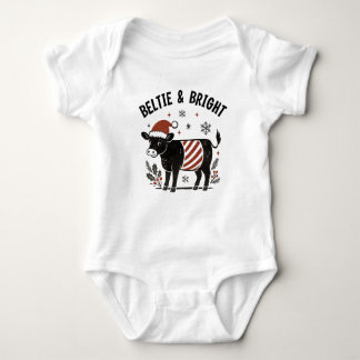 Body Para Bebé Christmas Baby Beltie Farmer Belted Galloway Cow