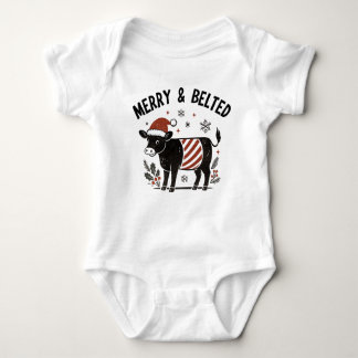 Body Para Bebé Christmas Baby Beltie Farmer Belted Galloway Cow