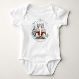 Body Para Bebé Christmas Bunny and gift, personalized