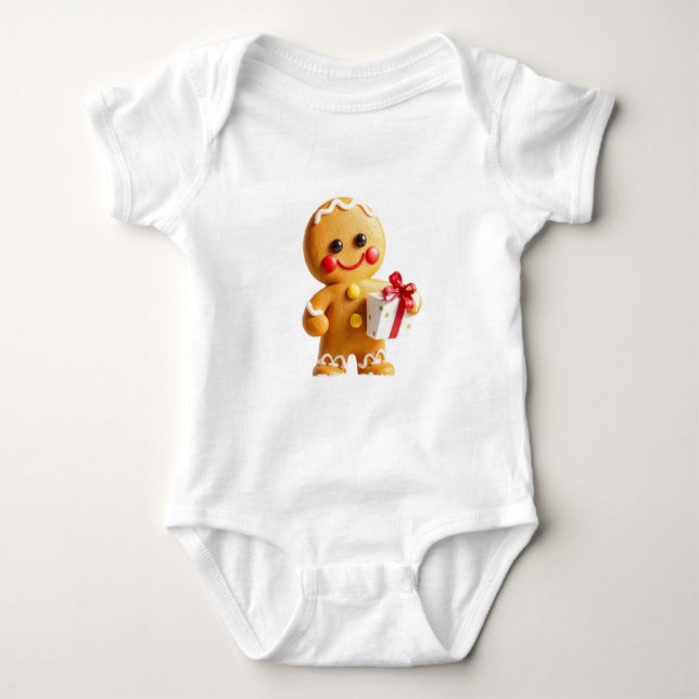 Body Para Bebé Christmas gingerbread man (Anverso)