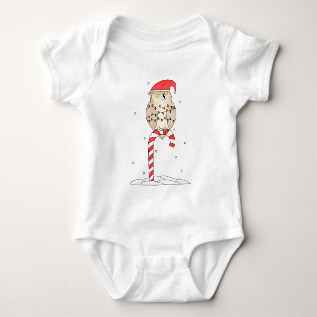 Body Para Bebé Christmas Owl T-Shirt (Anverso)