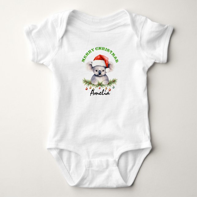 Body Para Bebé Christmas Oz Animals Koala Family Matching (Anverso)