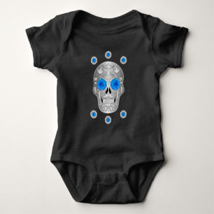 Body Para Bebé Chrome Calavera (Rosa azul) Baby Bodysuit
