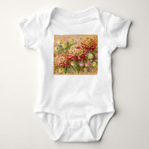 Body Para Bebé Chrysanthemum Meadow: Pintura de mano acrílica.