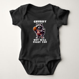Body Para Bebé Chubby Pero Te Peleará Racoon Funny Basketball