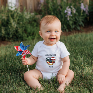 Body Para Bebé Chupete con bandera patriótica para bebé americano