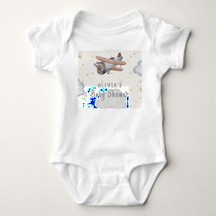 Body Para Bebé Chupete de bebé con acuarela gris y beige