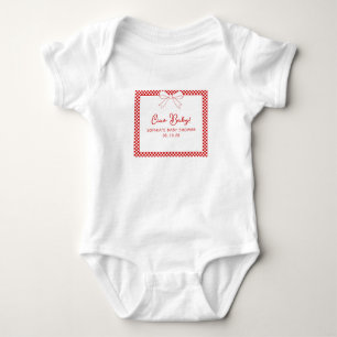 Body Para Bebé ¡Ciao Baby! Baby Shower con lazo de cuadros rojos 